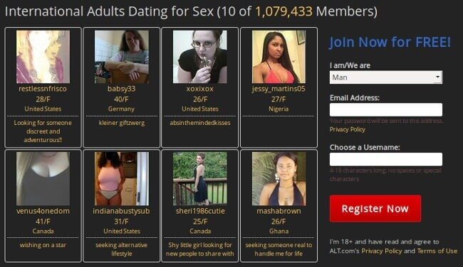 International dating site : more than 1 million members on ALT